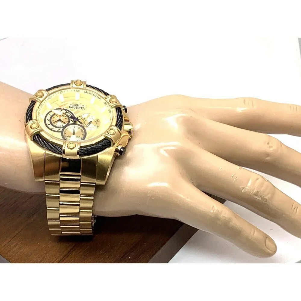Invicta Men's Watch 25515 Bolt Quartz Chronograph Diver Gold Tone Steel 52mm